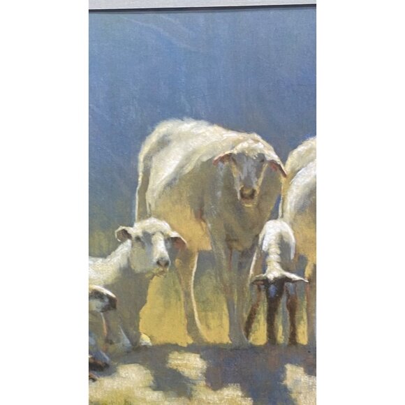 Framed Sheep Artwork Print By Robert Duncan farm nature 10x13" inside READ - Picture 5 of 10